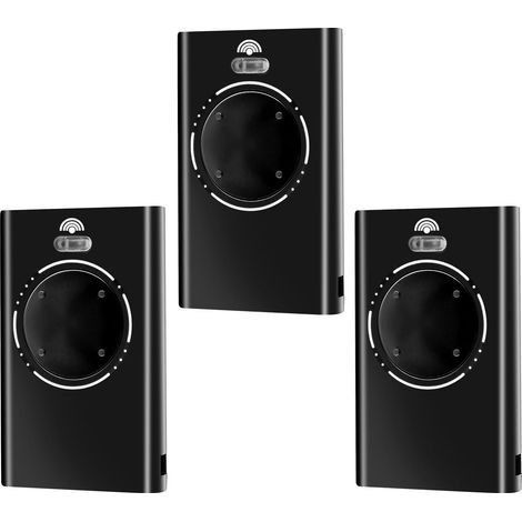 3 Télécommandes Porte Garage 868 Mhz – 4 Canaux – Compatible Xt4, Xt2 868 Slh – Noir