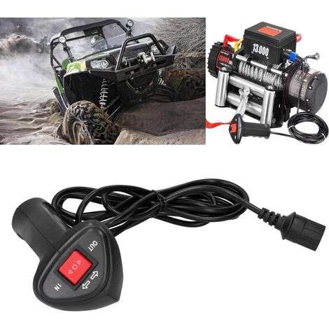 Télécommande De Treuil Électrique Pour Vtt – Câble De 2,8 M – Contrôle Portatif Pour Treuils D'Origine – Plastique Durable