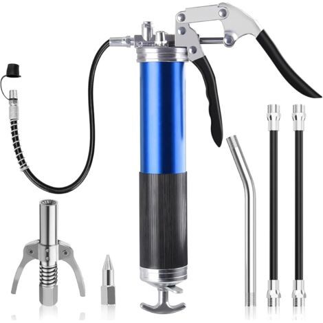 Lot De 8 Pistolets À Graisse Pour Graisseurs - Avec Poignée Pistolet Et Raccord À Fermeture Rapide - Avec Graisseur - Pour Cartouches De 400 Cc