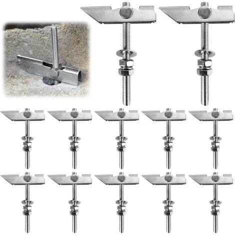 12 Pièces M8 Chevilles A Bascule Poids Lourd En Acier Galvanisé Au Carbone, Chevilles À Ressort, Fixation Plafond, Pour Suspendre Des Objets Lourds Sur Des Cloisons Sèches