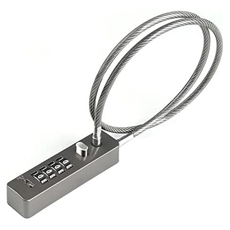 Kabelschloss – 60 Cm Langes Stahlseil – 4-stelliger, Zurücksetzbarer Zahlencode – Für Fahrräder, Spinde, Schränke, Kleiderschränke Und Zäune – 1 Stück