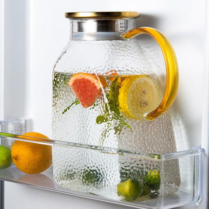 Glaskrug – 1,8 L – Mit Deckel Und Ausgießer – Geeignet Für Kühlschrank, Bar Und Küche – 1 Stück