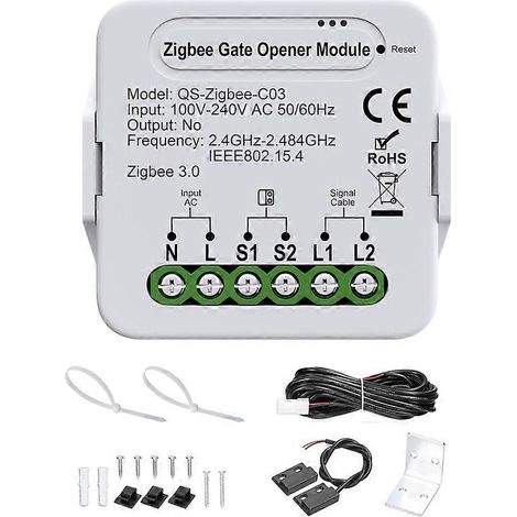 Ouvre-porte De Garage Smartzigbee - Télécommande Compatible Avec Alexa Et Google Home
