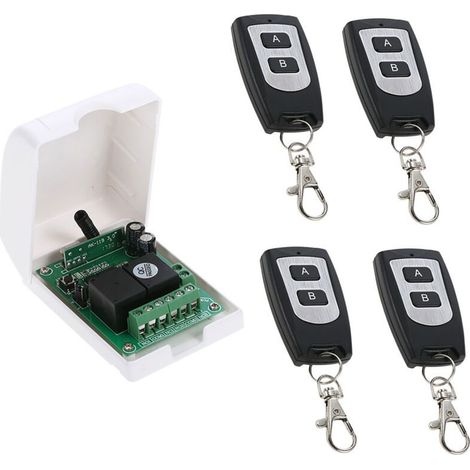 Contrôleur De Moteur Dc 12v Dc, Commutateur De Télécommande Sans Fil Rf 433mhz Récepteur De Relais Avec 4 Émetteurs, Pour La Rotation Avant Et Arrière Des Moteurs, Porte De Porte, Volet Roulant