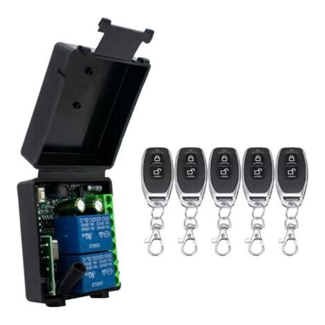 Barkbusters Télécommande 433 Mhz Sans Fil Récepteur 2 Canaux Relais Ac 85-256 V Porte Garage Éclairage Rideau