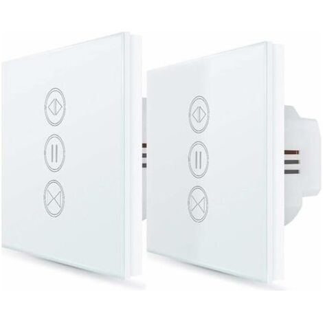 Barkbusters ２x Interrupteur Volet Roulant Connecté, Ouverture Réglable, Commutateur Rideau Stores Wifi, Compatible Avec Alexa Google Home Pour Commande Vocale, Minuterie Intelligent Moteur Mural--
