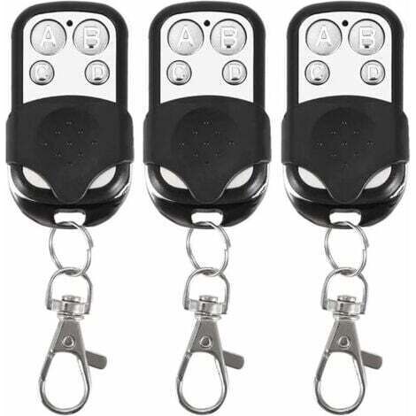 Barkbusters Lot De 3 Télécommandes Universelles Pour Portail Automatique Fréquence 433,92 Mhz Code Fixe, 4 Boutons Pour Contrôler Jusqu'à 4 Portes