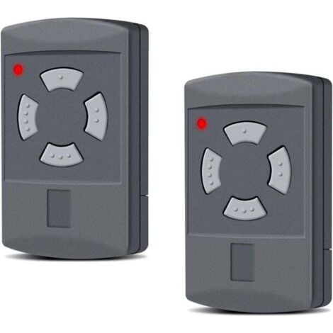 Barkbusters Hörmann - Lot De 2 Émetteurs Manuels De Rechange Pour Porte De Garage Hörmann - 40,685 Mhz - 4 Canaux - Compatible Avec Hs2-40, Hs4-40, Hse2-40, Hse4-40, Hsm2-40, Hsm4-40, Bouton Gris