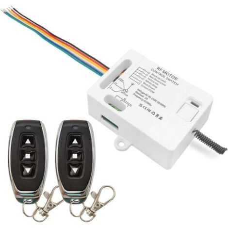 Barkbusters Interrupteur Télécommande De Volet Roulant Récepteur Relais Ac 230v 220v 3a Avec 2 Émetteurs Compatible Avec L'Interrupteur Manuel Et L'Interrupteur De Fin De Course Le Moteur Avance Et Re