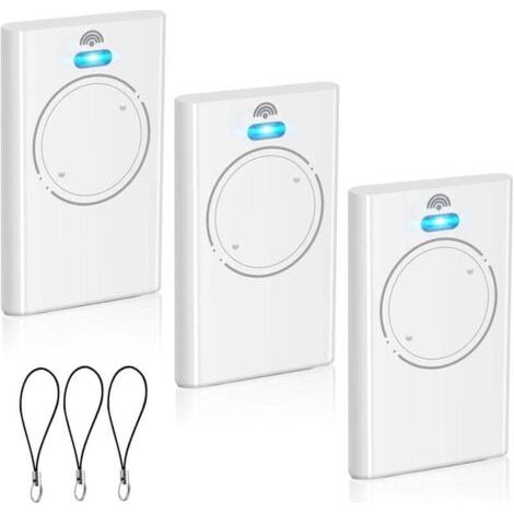 Barkbusters Lot De 3 Télécommandes Pour Ouvre-porte De Garage 433,92 Mhz - Compatible Avec Xt2 433 Slh Lr - 2 Canaux - Blanc