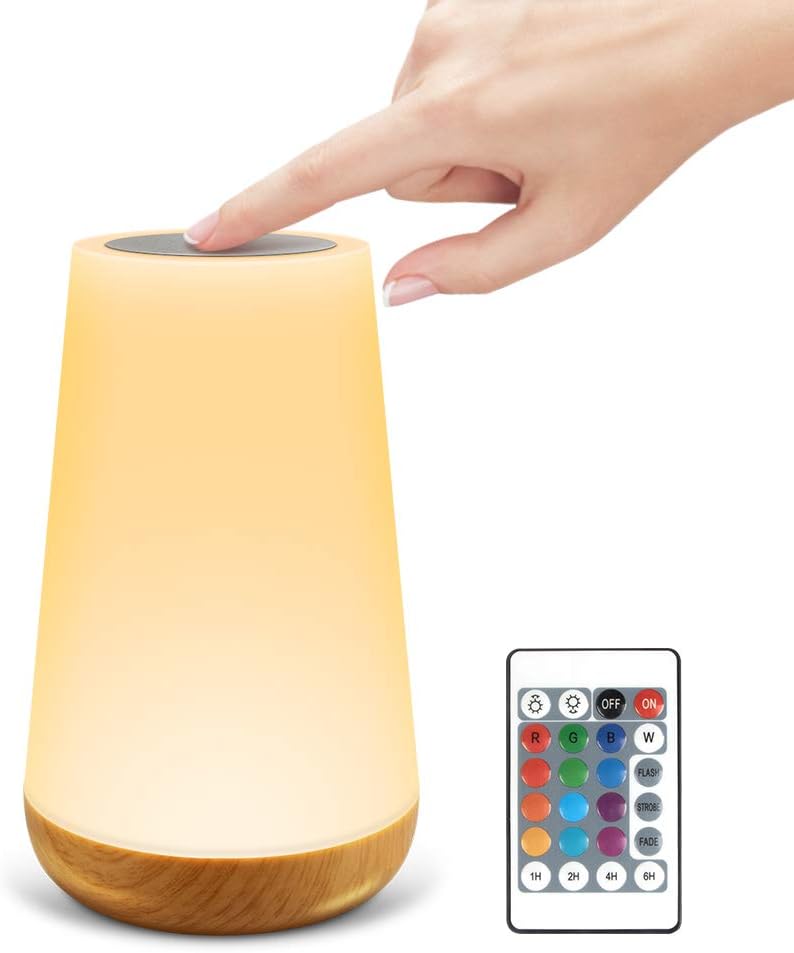 Led-nachtlicht, Farbenfrohe Nachttischlampe, Tischlampe Mit Fernbedienung Und Usb-aufladung Mit 13 Rgb-farboptionen, Wiederaufladbares Nachtlicht Für Schlafzimmer Und Kinderzimmer