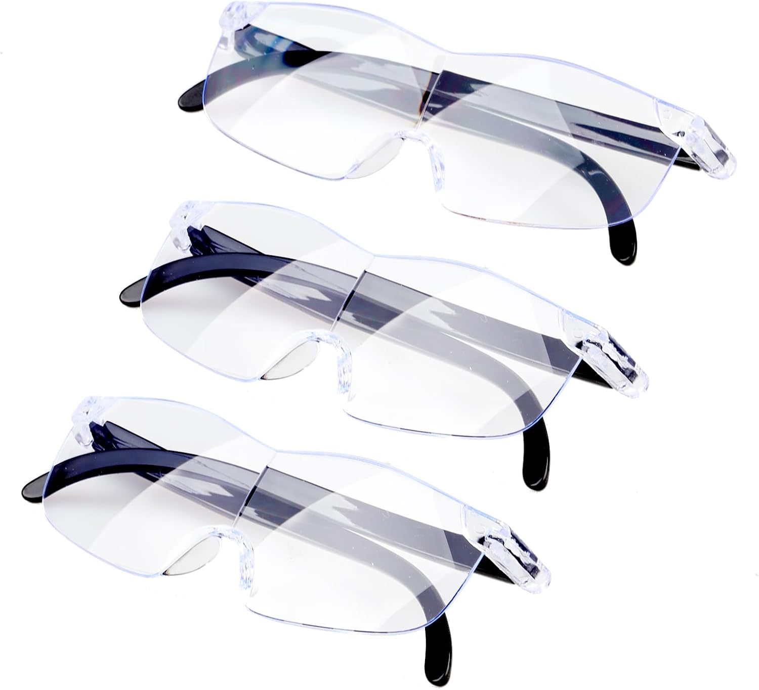 3-teiliges Vergrößerungsbrillen-set: 300 %, 500 %, 800 % Vergrößerung, Blaulichtfilter, Freisprechfunktion, Lesebrille Für Senioren, Damen Und Herren, Computerbrille, Komfortable Vergrößerung