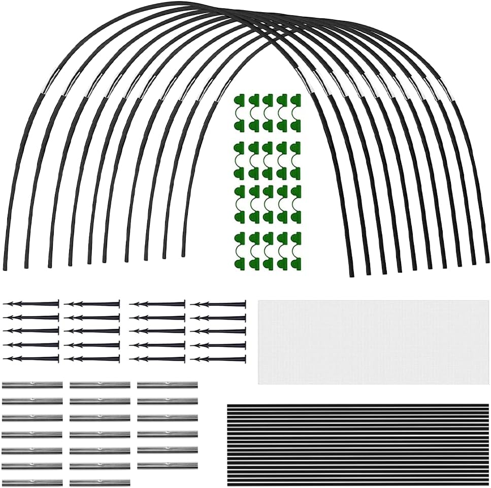 Set Mit 30 Pflanzentunneln – Erhöhte Tunnelbögen – 2,5 X 10 M – Aus Aluminium – Rostfrei Und Langlebig – Faltbar – Für Gewächshäuser, Pflanzen Und Moskitonetze