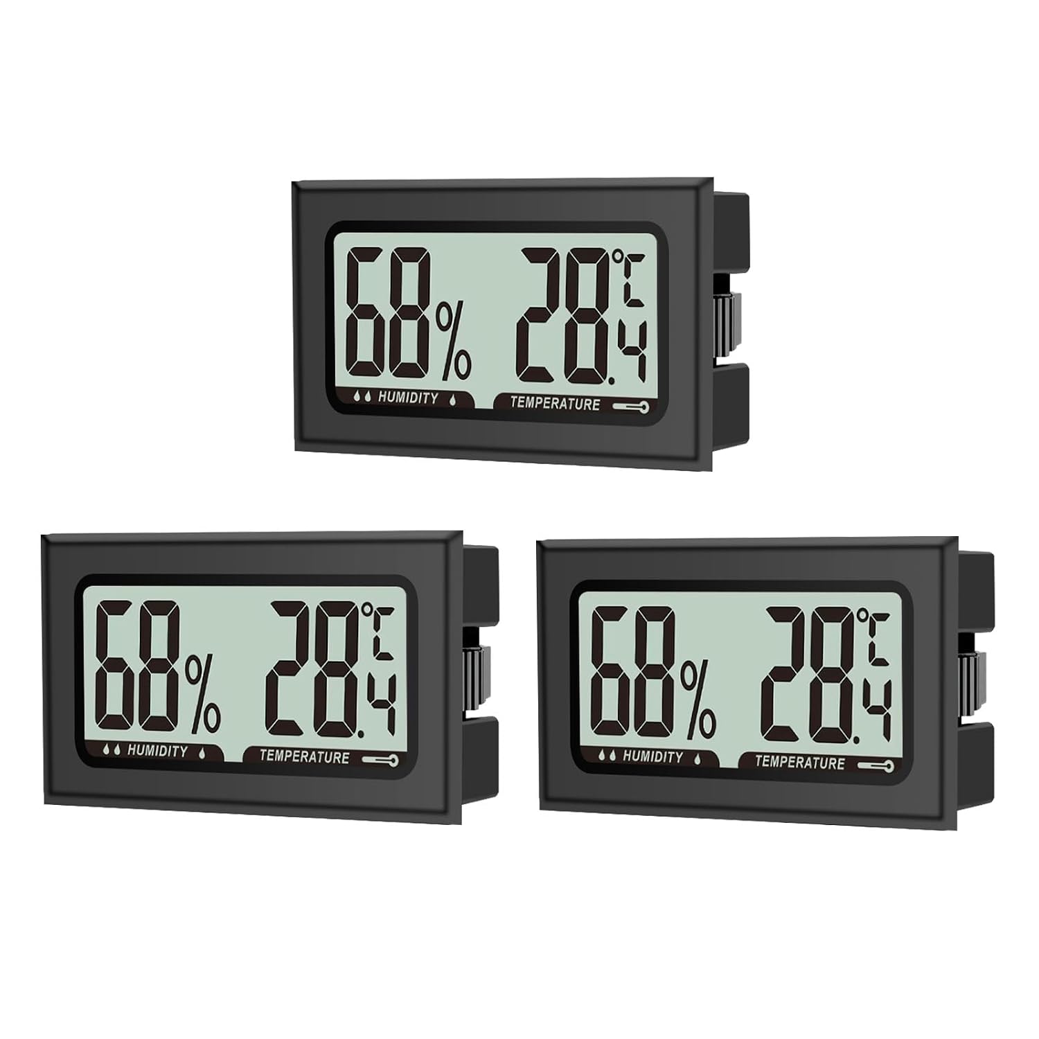 Set Mit 3 Digitalen Thermometern Und Hygrometern Für Den Innenbereich, Büro, Wohnzimmer, Schlafzimmer