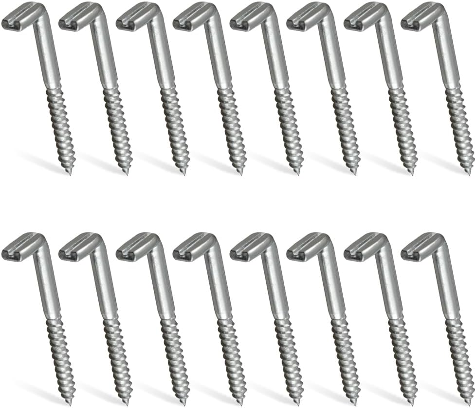 Set Mit 16 L-förmigen Schraubhaken Aus Kohlenstoffstahl, 18 X 65 Mm, Zum Aufhängen Von Gegenständen