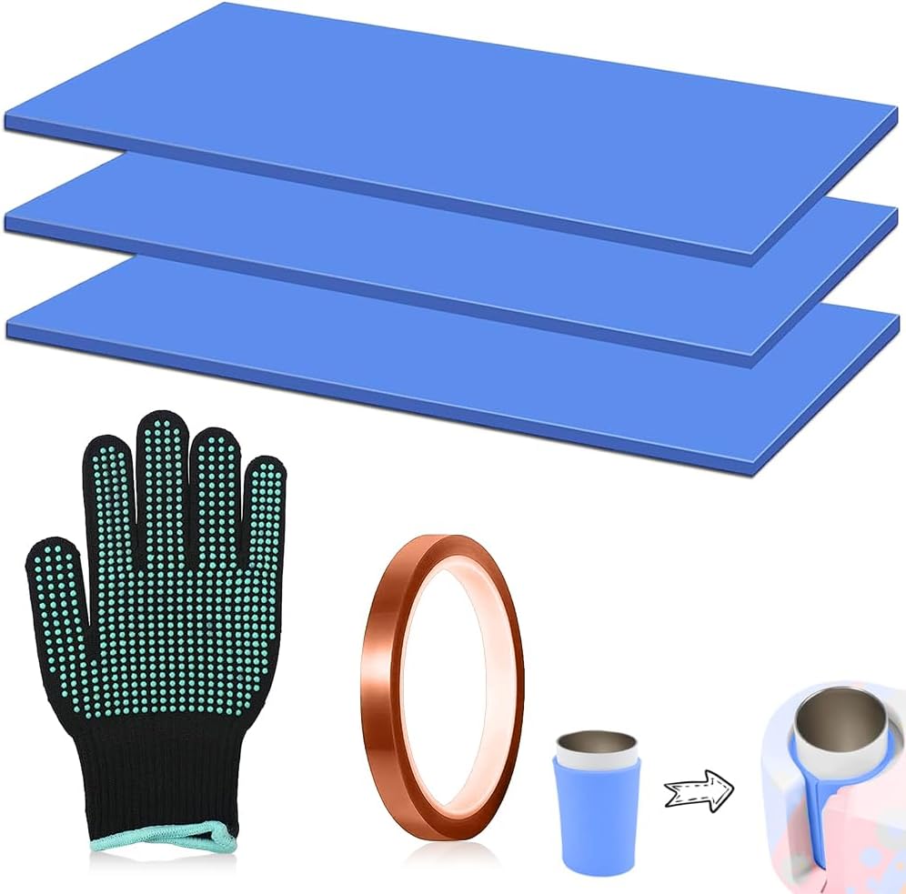 3-teiliges Set Silikon-tassenmanschetten, Silikonmanschetten Für Tassenpressen, Sublimationspressrohlinge Für Tassen, Tassen-sublimationsmaschine, Tassenpressmaschine (mit Handschuhen)