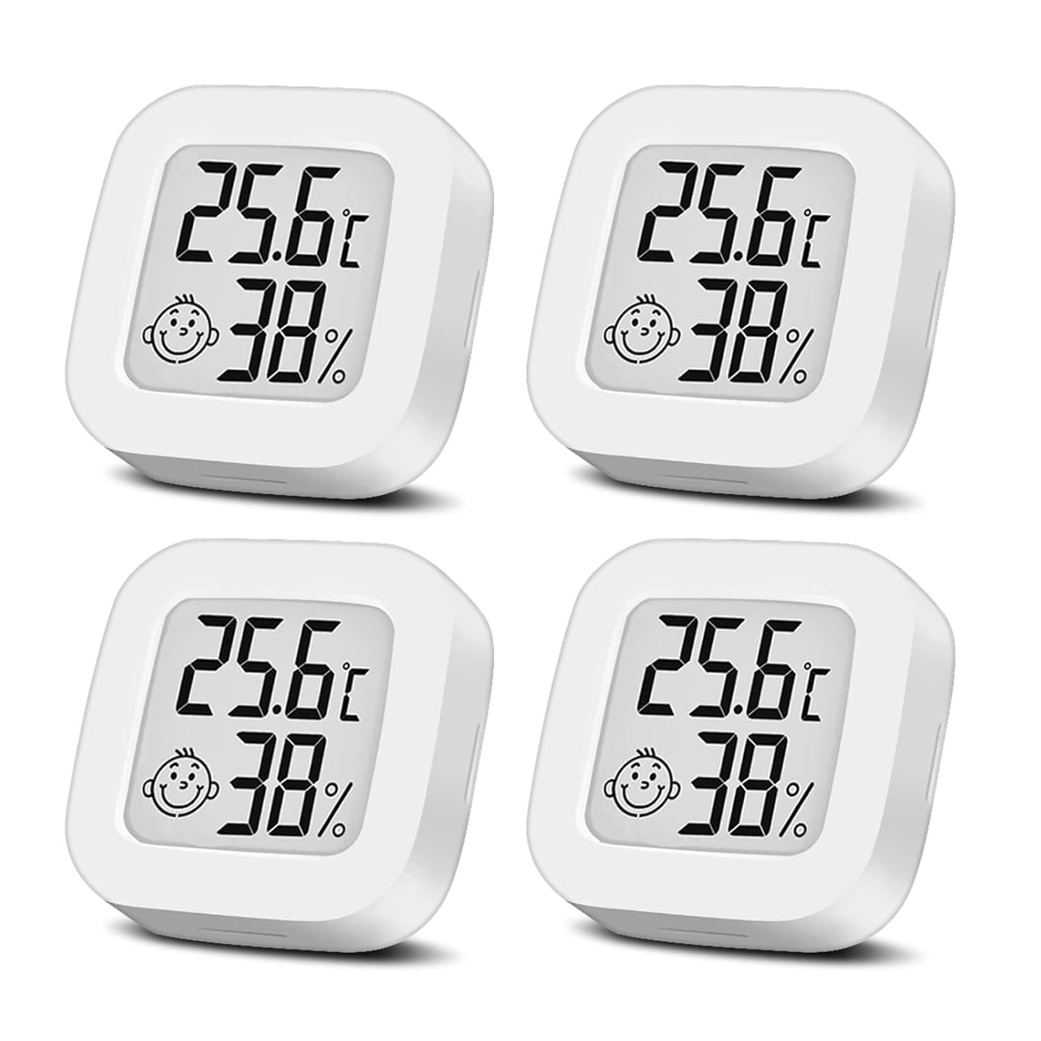 Set Mit 4 Innenthermometern Mit Digitalem Lcd-bildschirm - Für Wohnzimmer, Schlafzimmer, Büro, Kinderzimmer Usw.