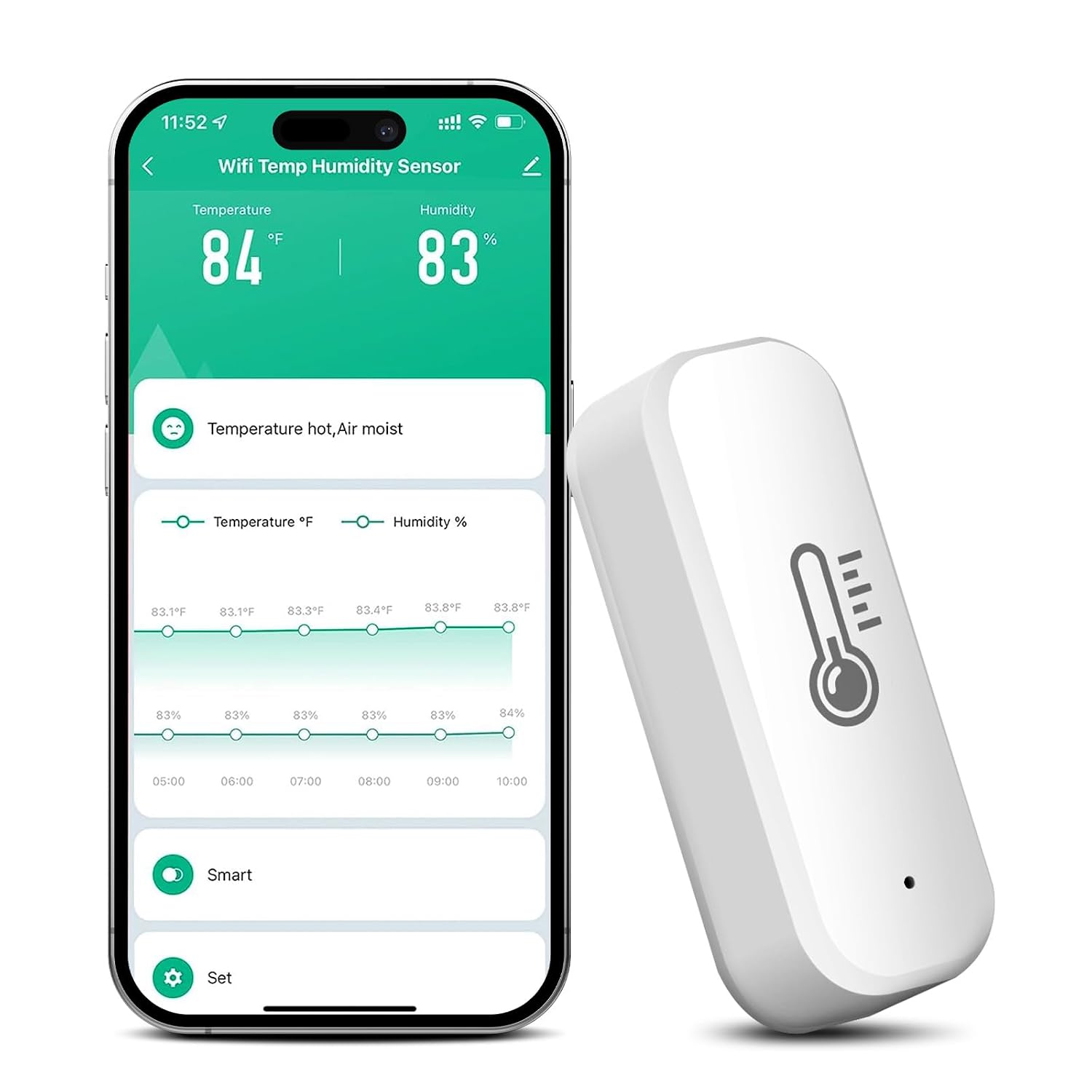 Intelligentes Temperatur- Und Feuchtigkeitsmessgerät Tuya Mit Zigbee-sensor, App-steuerung Und Alarmfunktion. Kompatibel Mit Alexa Und Google Home Zigbee 3.0-gateway Erforderlich.