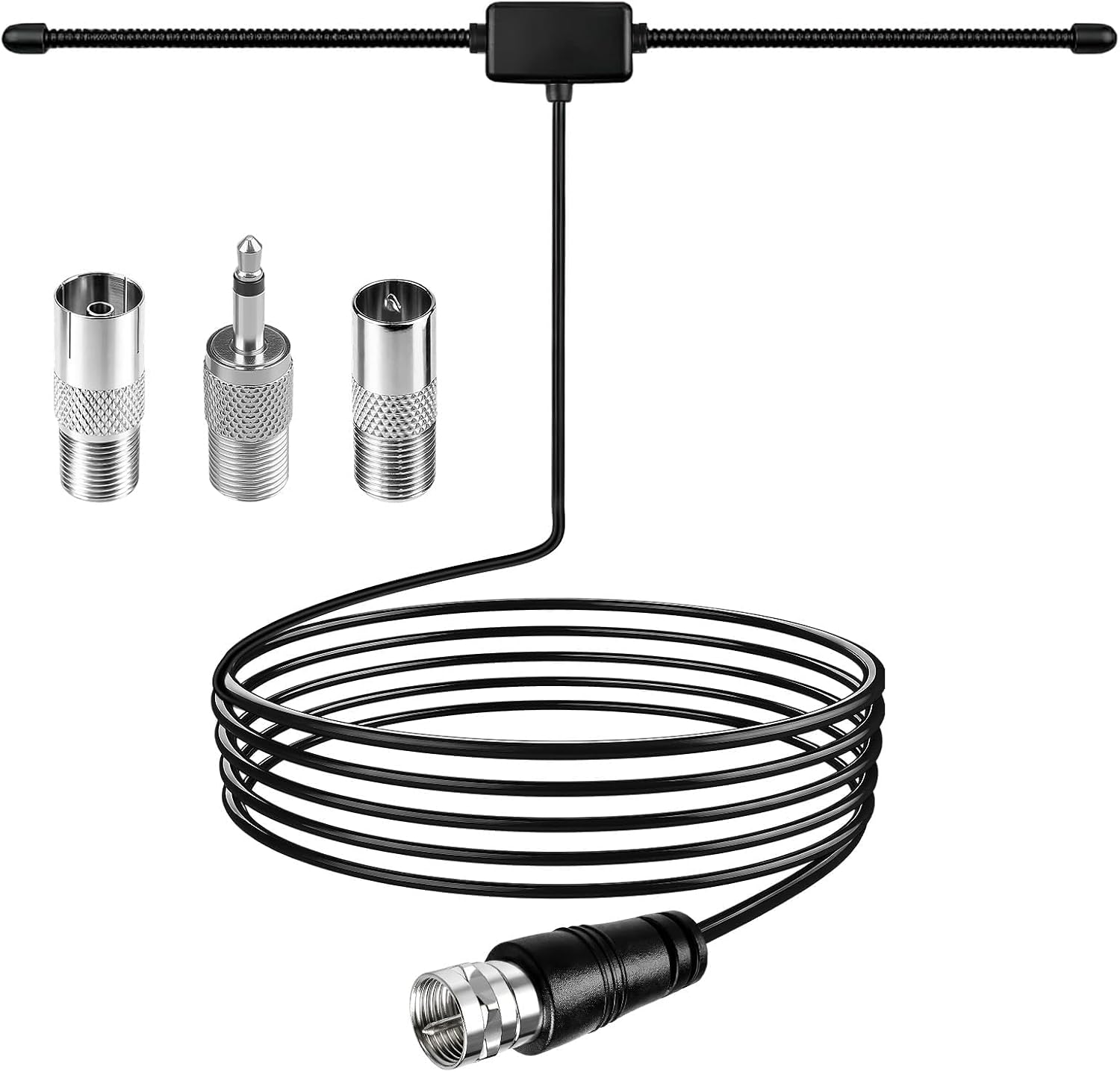 Hochwertige Dab-antenne Für Hifi-tuner Und Stereo-receiver Zur Verbesserung Des Signalempfangs, Inklusive 3 M Koaxialkabel, Schwarz