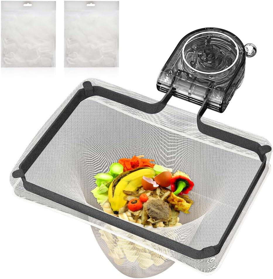 Spülbecken-sieb, Küchenspülenfilter Mit 100 Filtergeweben, Spülbecken-sieb, Küchenspülen-sieb Mit Saugnapf, Faltbar Für Gemüse, Obst, Küchenabfälle (grau)