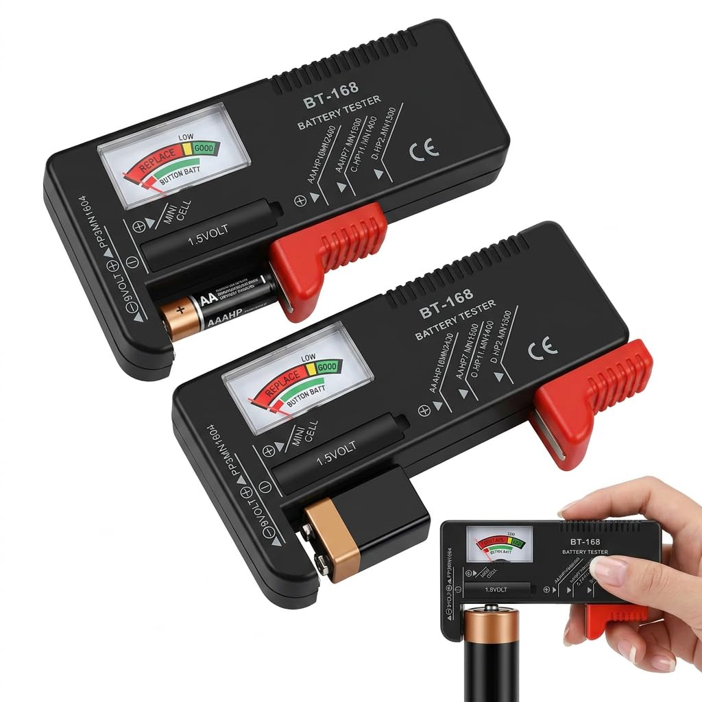 Pieces Universal-batterietester Digitaler Batterietester Für Aa, Aaa, C, D, 9v, Knopf 1,5v Spannungsregler Für Zuhause, Werkstatt, Täglichen Gebrauch, Tragbar Und Batterielos (bt-168)