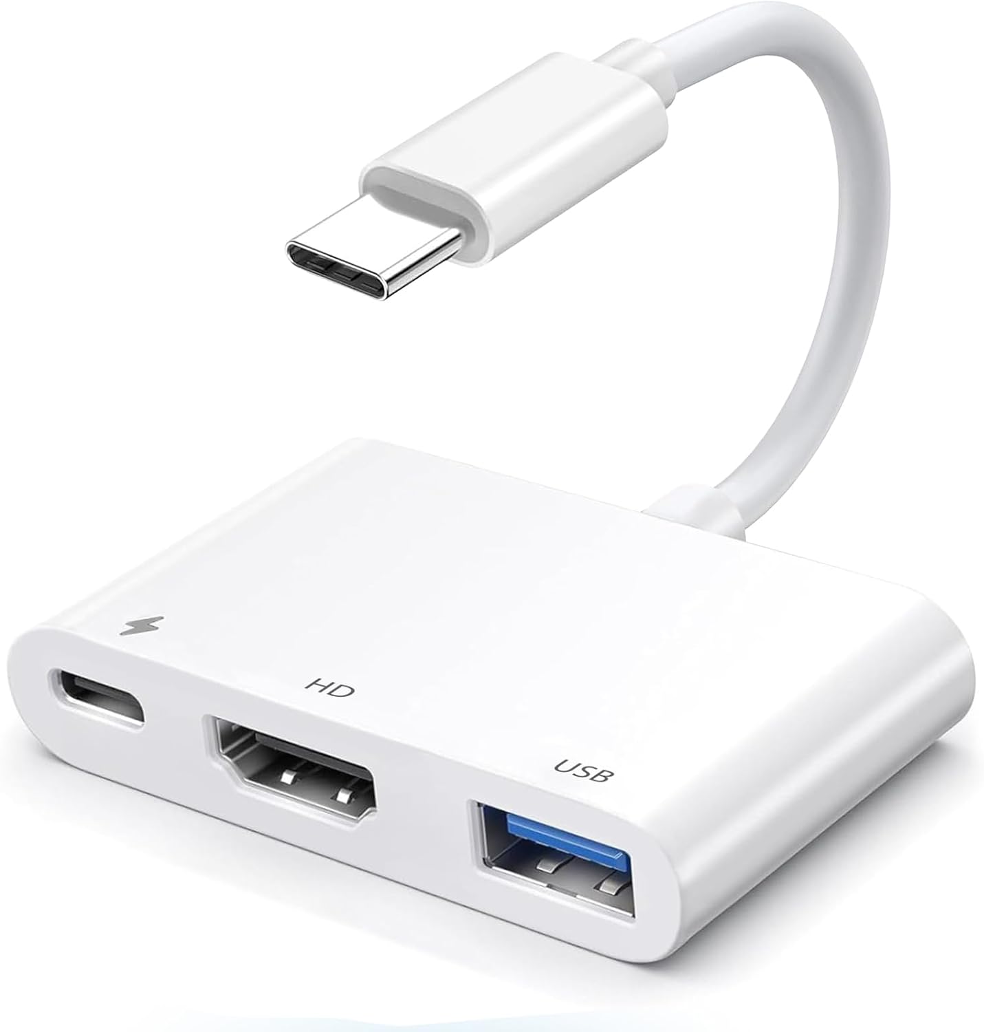 3-in-1 4k Hdmi Usb-c Adapter, 100w Pd Ladeanschluss Und Usb 3.0 Hub, Kompatibel Mit Iphone 15/16/17, Ipad, Macbook Und Laptops, Plug & Play