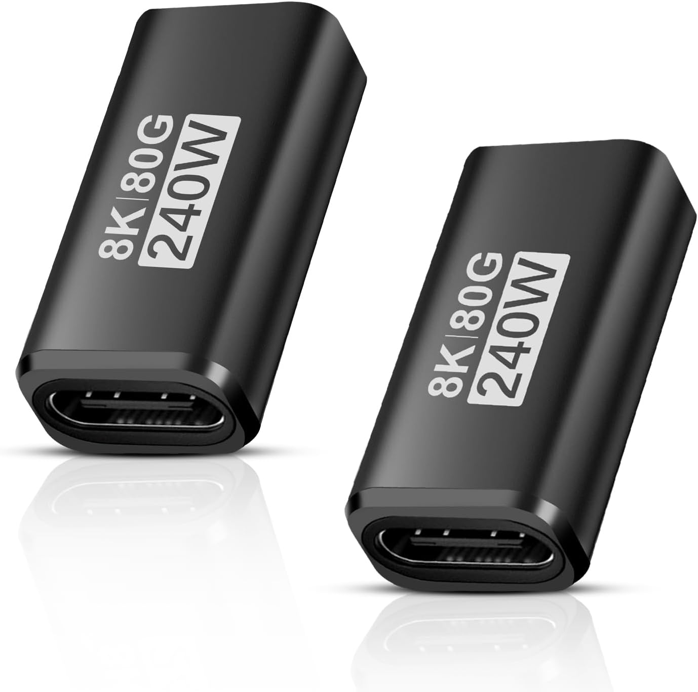2er-pack Usb-c-buchse-zu-buchse-adapter, Unterstützt Thunderbolt 5, Usb 4 Gen 2, 240 W, 80 Gbit/s, Kompatibel Mit Allen Geräten, Verlustfreies Laden, Video Und Audio (2)