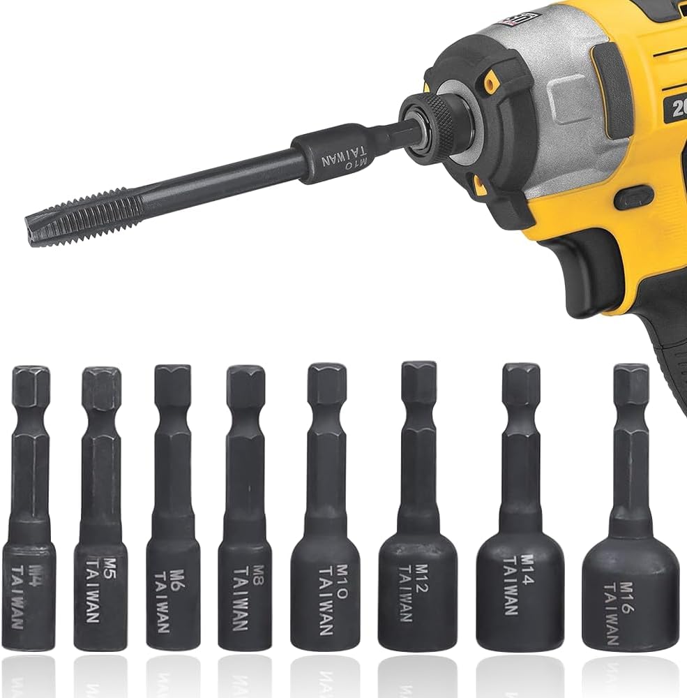 8-teiliger Gewindebohrer-adaptersatz M4-m16, 1/4-zoll-sechskantschaft-gewindebohrer-adapter-set Für Schlagschrauber Und Bohrmaschinen