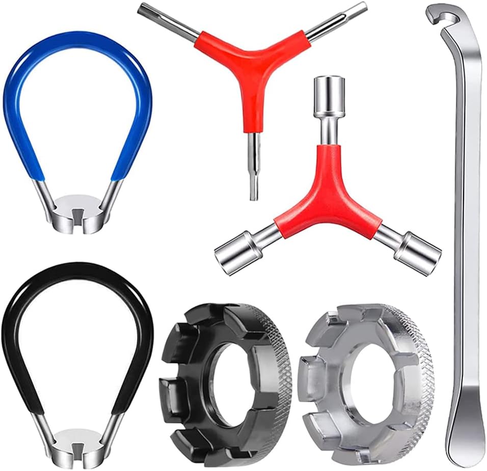 Fahrradspeichenwerkzeug, 7-teiliges Universal-fahrradwerkzeug-set Mit Reifenheber, Speichenschlüssel Und Speichenhebel, Inklusive Reifenheber-set.