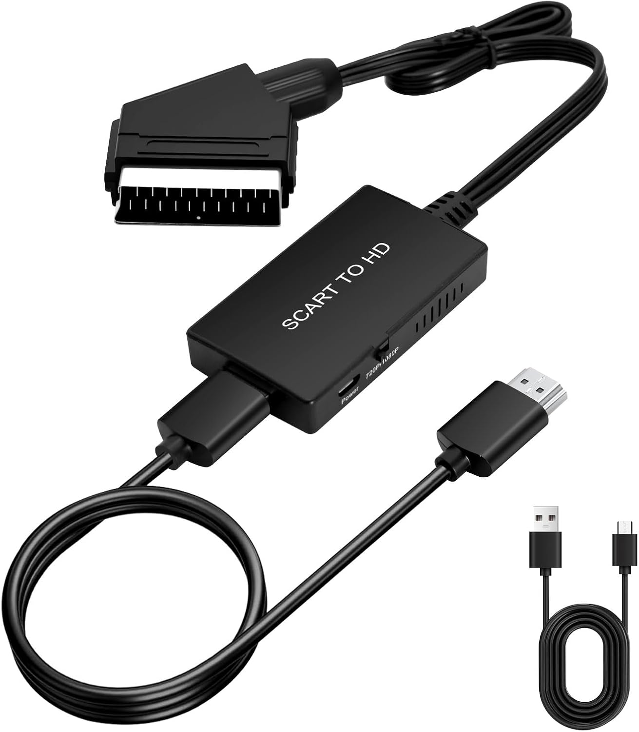 Scart-zu-hdtv-adapter, 1080p-hd-video-/audio-konverter Mit Hdtv-kabel, Für Hdtv, Set-top-box, Vhs, Sky, Dvd