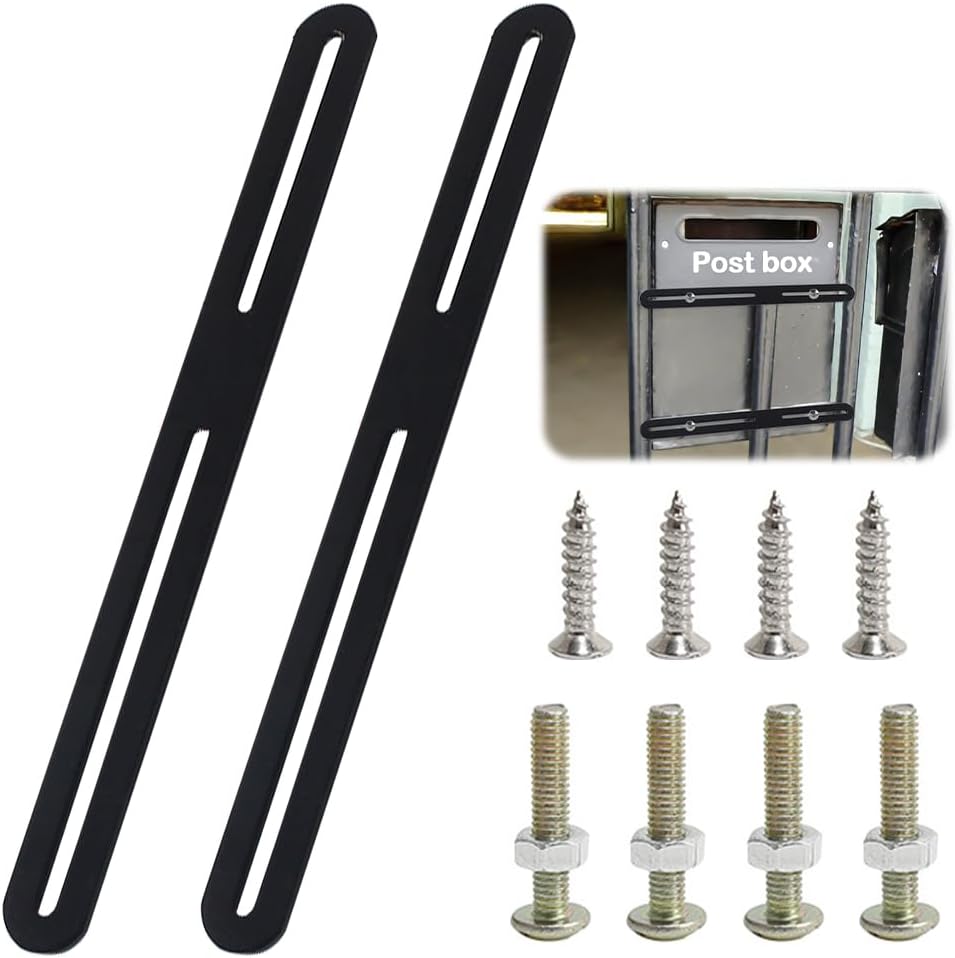 2er-pack Befestigungssets Für Zaunbriefkästen - 280 X 24 Mm - Briefkastenbefestigung Zur Anbringung Von Briefkästen An Toren Oder Zäunen (schwarz, 280 Mm)