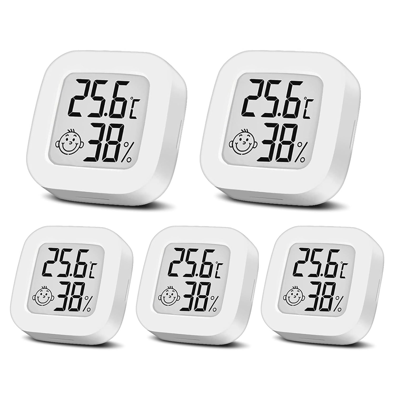 Set Mit 5 Hygrometern, Innenthermometern Mit Lcd-bildschirm, Digital, Für Wohnzimmer, Schlafzimmer, Büro, Kinderzimmer Usw.