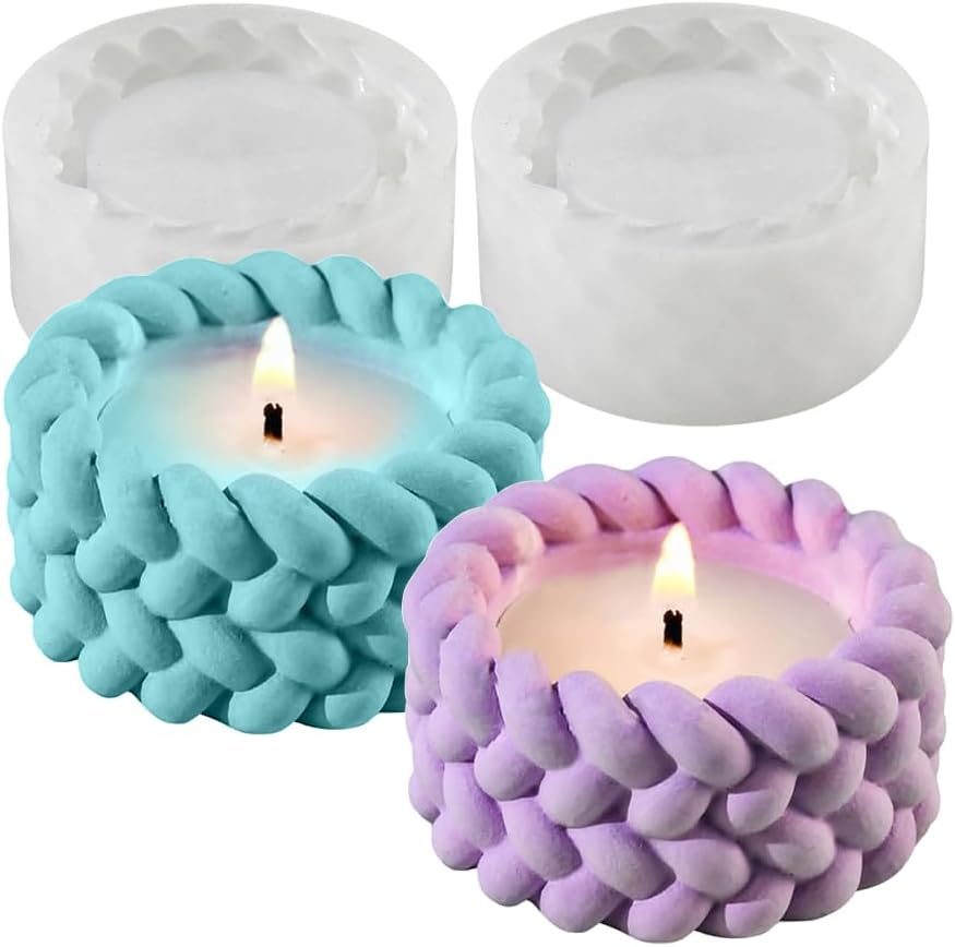 2er-set Silikon-kerzenhalterformen, Wiederverwendbare Formen Für Teelichter, Beton, Gips, Epoxidharz, 3d-formen, Diy-set Für Weihnachtsdekorationen Und Geschenke