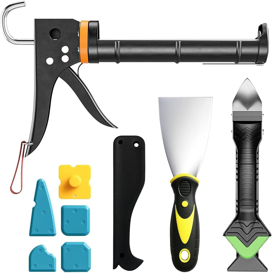 Silikon-entfernungspistole, Silikon-pressset, Silikon-entfernungswerkzeug Mit Spachtel, Für Bad, Küche, Boden, Waschbecken, Fenster