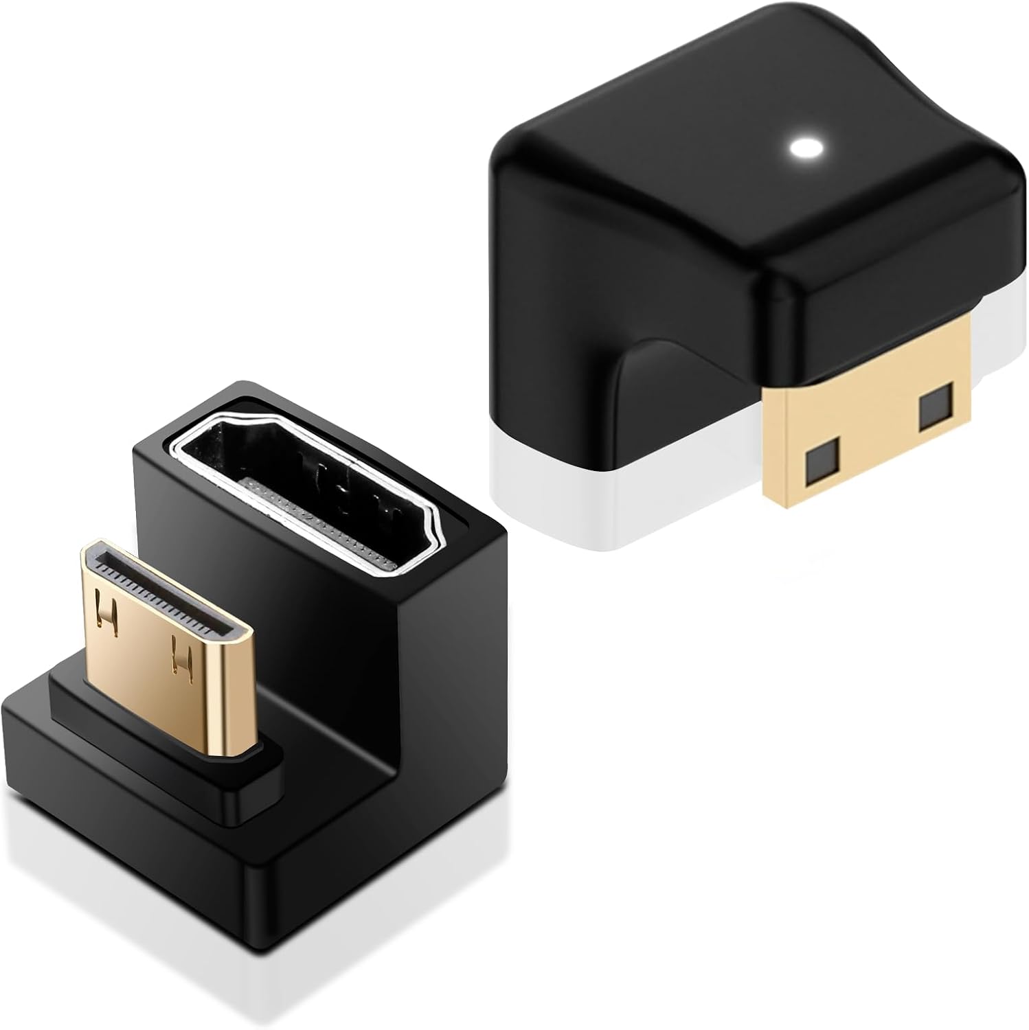Mini-hdmi-auf-hdmi-winkeladapter (180°), 2 Stück, 8k@60hz 48gbps Uhd2.1 Für Kamera/laptop/tablet/hdtv/projektor