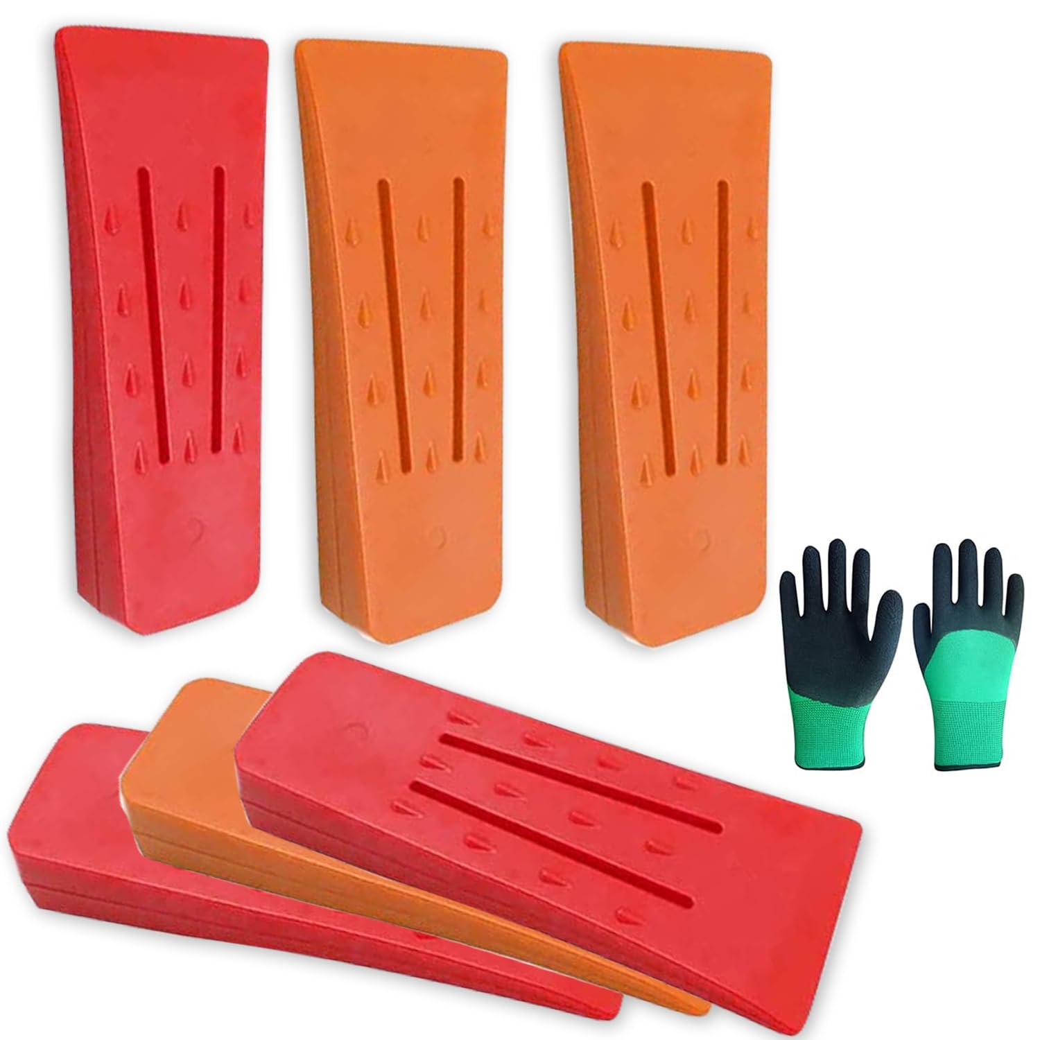 Baumfällkeile, 6-teiliges Set Aus Abs-kunststoff, 15 Cm Keilset Für Kettensägen, Holzfällerkeil Zum Führen Und Stabilisieren Von Bäumen, Für Die Forstwirtschaft