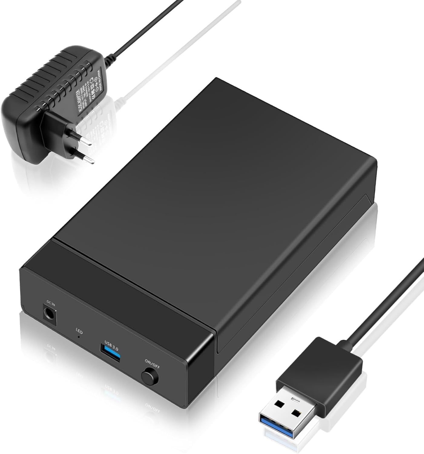 3,5"-festplattengehäuse, 5 Gbit/s Usb 3.0 Zu Sata, Externes Festplattengehäuse Für 2,5"- Und 3,5"-ssds, Bis Zu 16 Tb Und Uasp