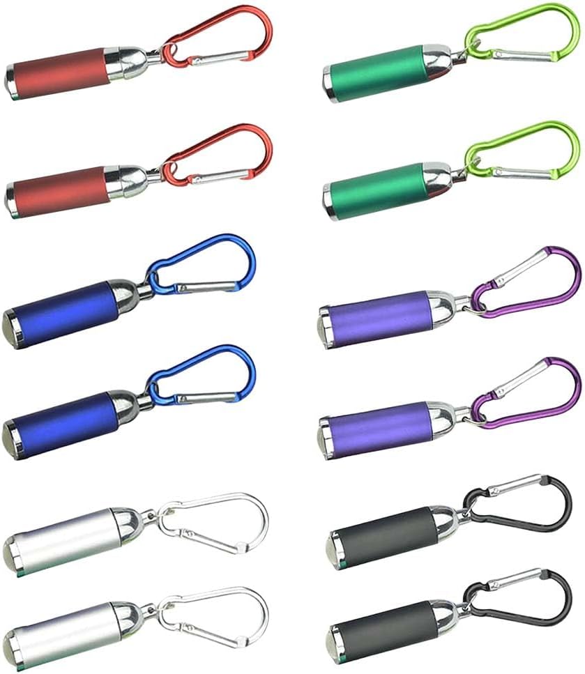 12 Mini-led-schlüsselanhänger-taschenlampen Für Kinder, Tragbare, Farbenfrohe Led-schlüsselanhänger-taschenlampe, Vielseitig Einsetzbare, Batteriebetriebene Taschenlampe Für Camping, Tragbare Aluminiu