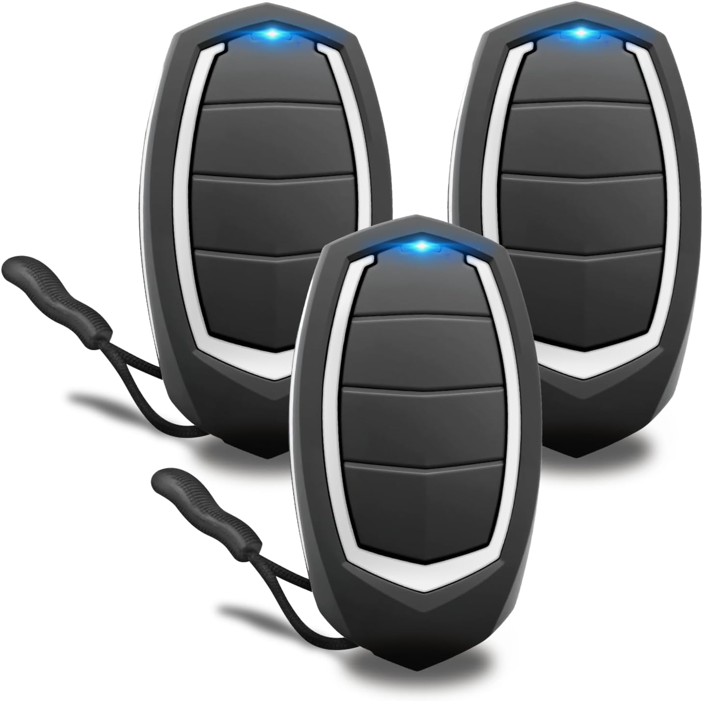 3 X Ferngesteuerte Torantriebe (433,92 Mhz), Kompatibel Mit Motorline Falk Mx4sp, Mxs4sp, Mx5sp, Rcm, Dsm, Bip Gate Garagentoren, Schwarz