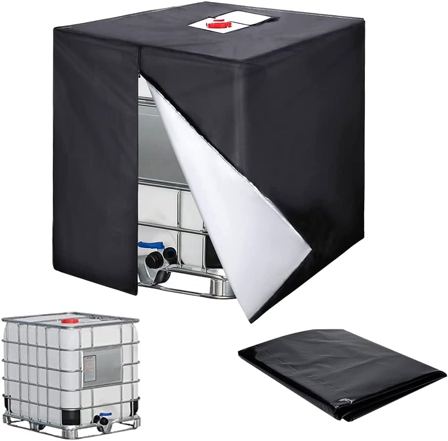 Ibc-tankabdeckung Für 1000 L, Wassertankabdeckung, 1000-l-wassertankdeckel Aus 420d, Staubdicht, Uv-beständig, Regendicht, Schwarz, 120 X 100 X 116 Cm