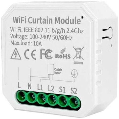 Bunthaus Module De Commutateur De Rideau Et De Volet Roulant Wifi Tuya, Application Smart Life, Télécommande, Commande Vocale Avec Google Home