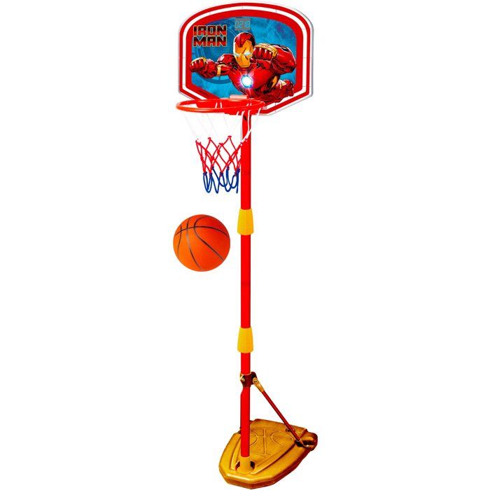 Basketball Hoop - Marvel - Iron Man - Adjustable With Sounds And Lights - 100-160 Cm