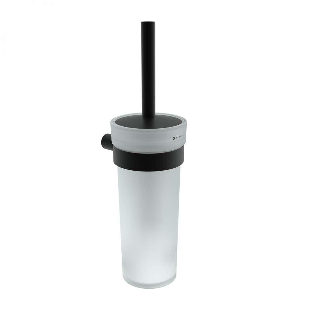 Nimco Bormo - Wandmontierte Toilettenbürste Mit Halter, Glas/schwarz Matt Brc 11094w-90