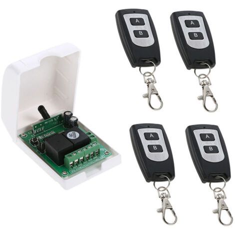 Pr Contrôleur De Moteur Dc 12v Dc, Commutateur De Télécommande Sans Fil Rf 433mhz Récepteur De Relais Avec 4 Émetteurs, Pour La Rotation Avant Et Arrière Des Moteurs, Porte De Porte, Volet Roulant