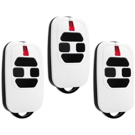 Pair Lot De 3 Télécommandes Portail 433,92mhz Compatible Avec Dea Gti2/4, Gt2/4, Mio Tr2/4, Mio Tr2n/4n Télécommande Pour Porte De Garage - Blanc