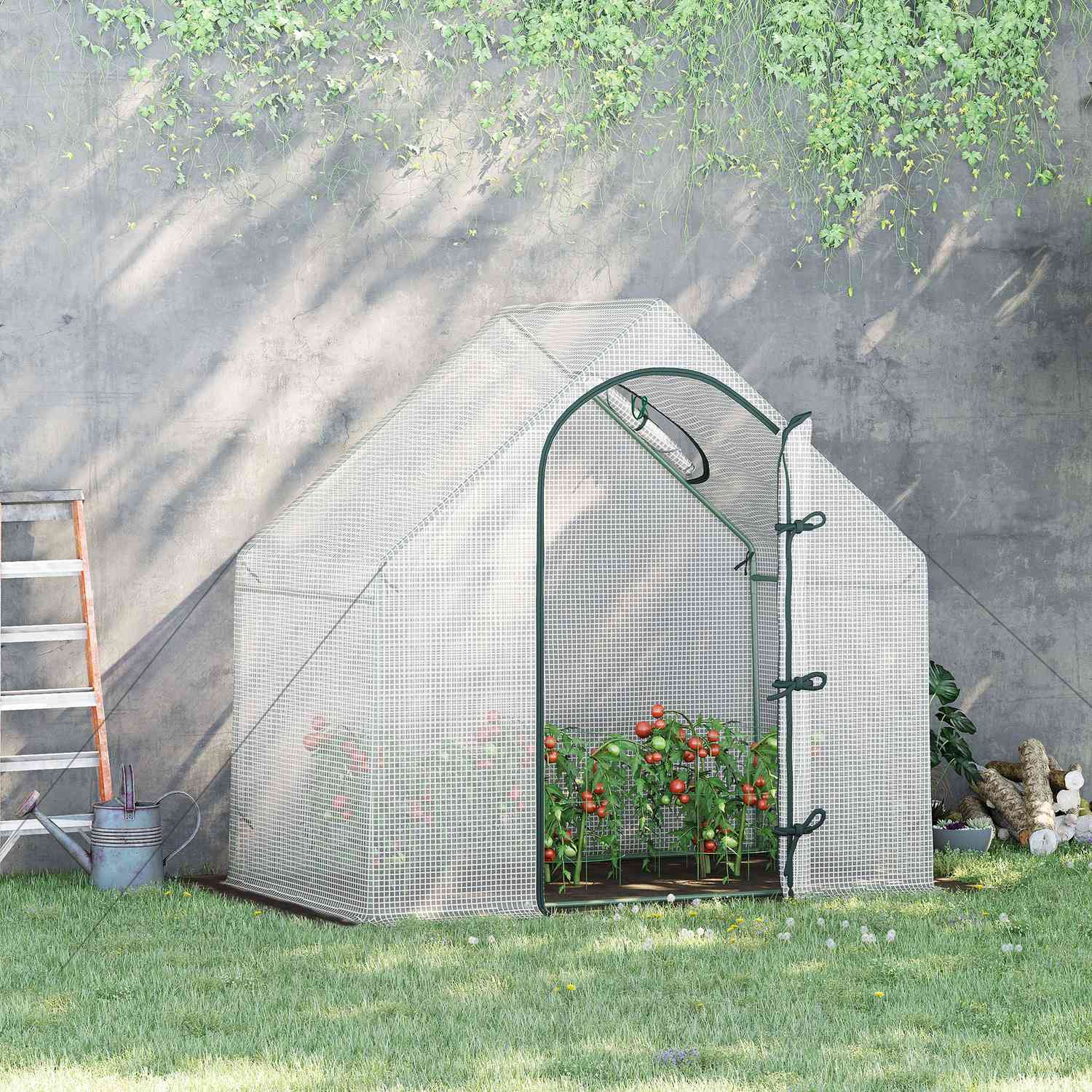Greenhouse - 180x100x168 Cm Pe Film, Winterproof, White