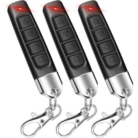 Enowelir 3pcs Telecommande Portail 433mhz, Télécommande Porte De Garage Sans Fil, Duplicateur Porte De Garage Portable Jusqu'à 50 M De Distance
