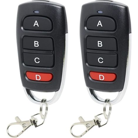 Enowelir 2 Télécommandes De Porte De Garage 433 Mhz, Télécommande Universelle Sans Fil Pour Porte De Garage, Duplicateur De Télécommande De Porte De Garage À 4 Boutons, Portail Électrique Clone Longue