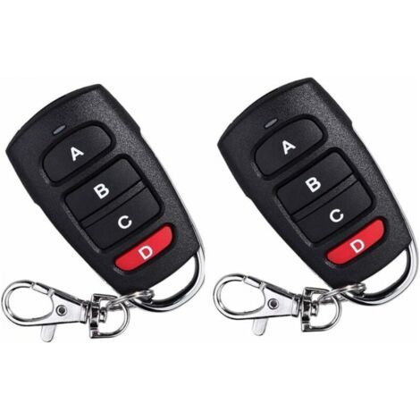 Cyslmuk – Lot De 2 Télécommandes Universelles 433 Mhz – 4 Canaux – Transmission Jusqu'à 100m – Compatible Avec Motorisations De Garage