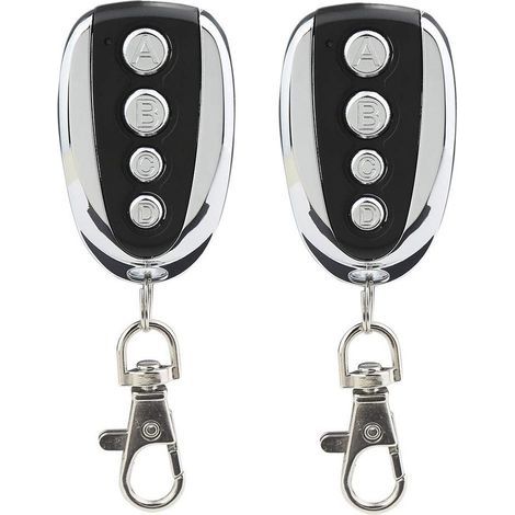 Lot De 2 Télécommandes Universelles Pour Porte De Garage Et Portail 433,9 Mhz Avec Quatre Canaux - Remplacement Idéal